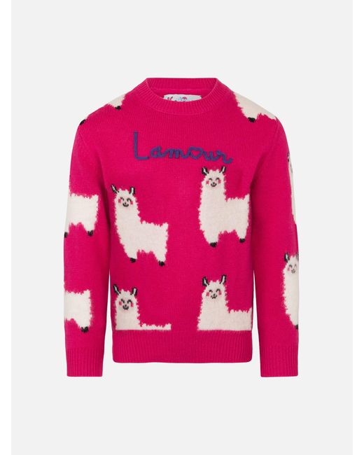 Mc2 Saint Barth Pink Girl Crewneck Sweater With Lam<3Ur Embroidery