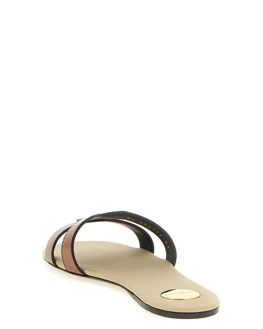 Saint Laurent White Calfskin Slides Shoe