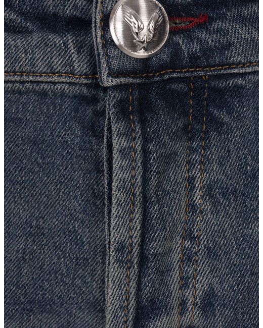 Philipp Plein Blue Denim Trousers Super Straight Cut Fit for men
