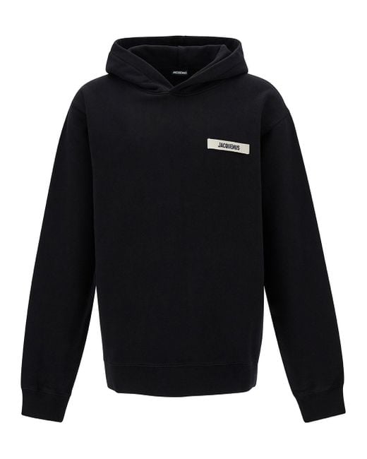 Jacquemus Blue 'Le Hoodie Gros-Grain' Hoodie With Logo Patch