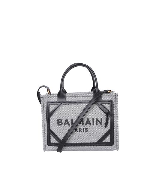 Balmain Black Barmy Shop Small Canvas Bag