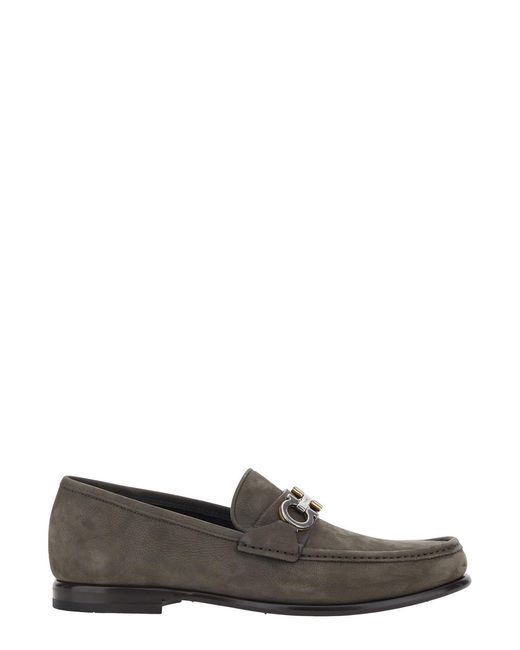 Ferragamo Gray Loafers Avril Leather Calf for men