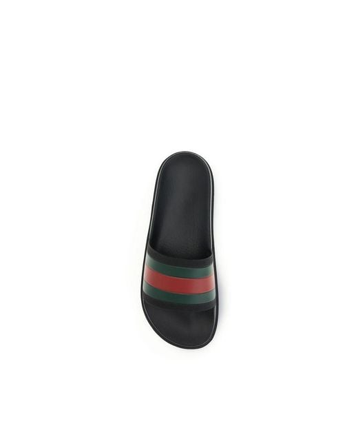 Gucci Black Rubber Slippers for men