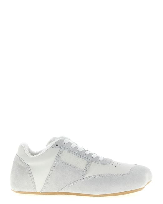 MM6 by Maison Margiela White Anatomic Sneakers Calfskin Leather (Bos Taurus) for men