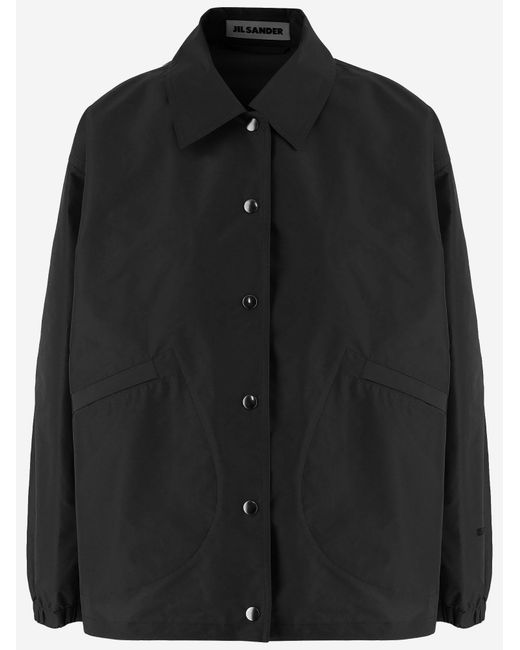 Jil Sander Black Jacket Lightweight Nylon Polyester