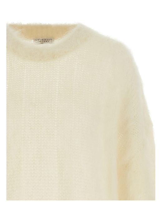 Brunello Cucinelli Natural Mohair Silk Sweater