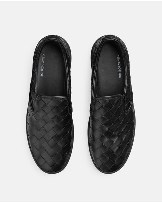 Bottega Veneta Black Intreccio Slip On for men