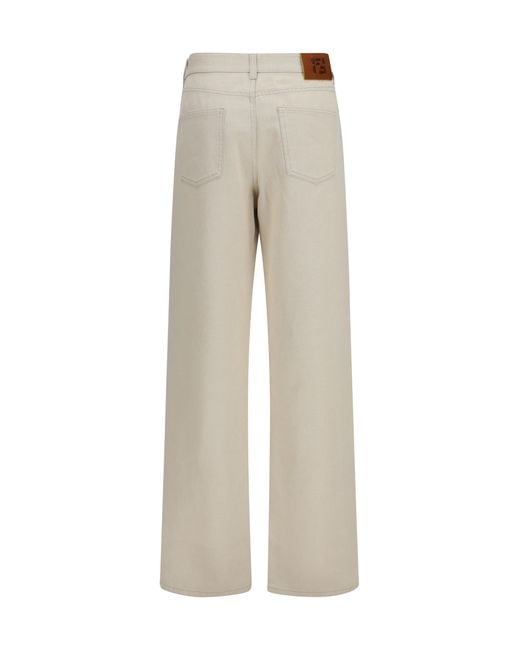 Fendi Natural Jeans Ff Reverse Cotton