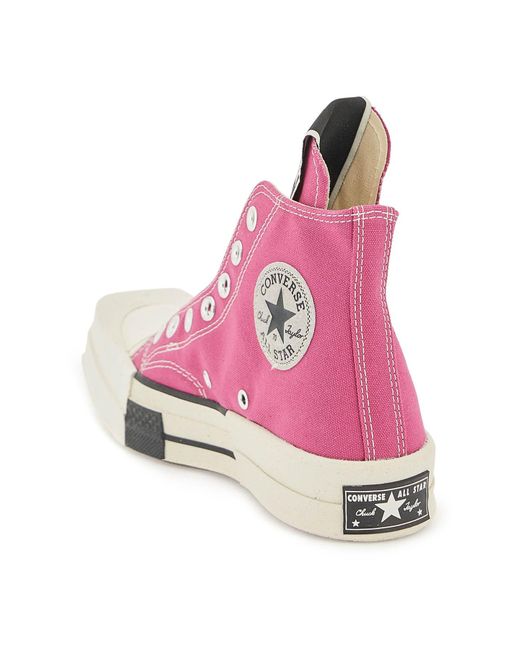 Rick Owens Pink Turbodrk Laceless Sneakers