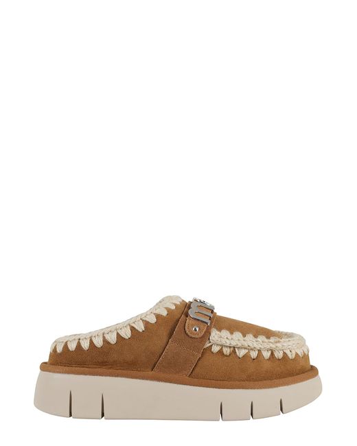 Mou Brown Bounce Clog Metal Logo
