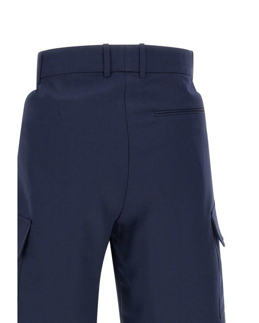 Drole de Monsieur Blue Le Shorts Cargo Laine Fresh Wool Shorts for men