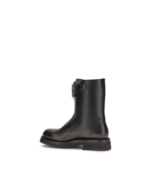 McQueen Black Calf Leather Bos Taurus Lace-Up Boots
