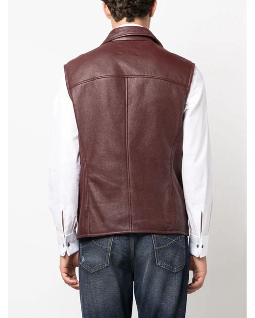 Brunello Cucinelli Purple Brunello Cucinelli Sheepskin Biker Vest for men