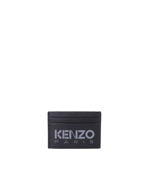 KENZO Leather Logo Cards Holder in Black for Men Lyst