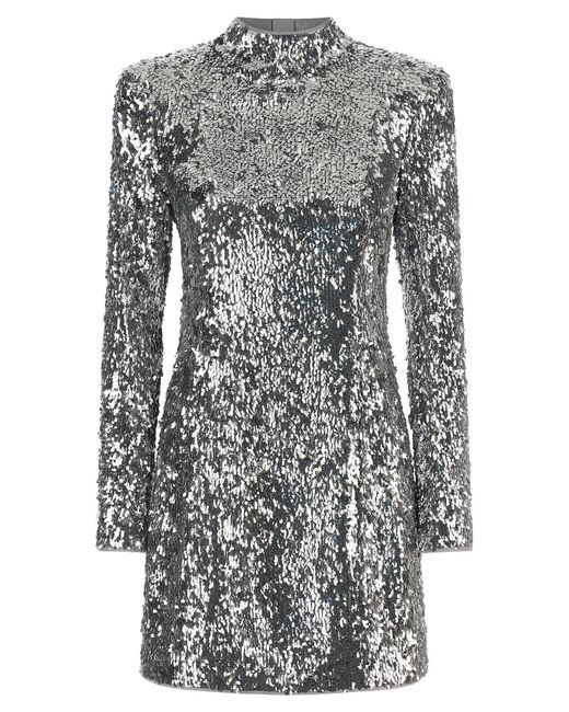 Balmain Gray Sequin Dress