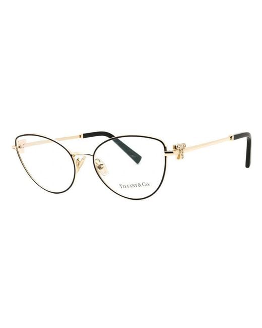 Tiffany & Co Metallic Eyeglasses Cat Eye Full Rim, - Frame And Clear Demo Lenses Lens Tf1159B6164