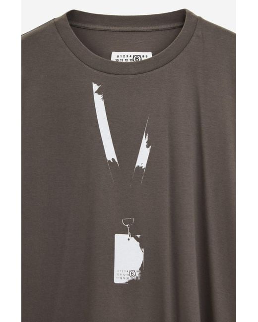 MM6 by Maison Martin Margiela Gray Cat & Wool-print T-shirt for men