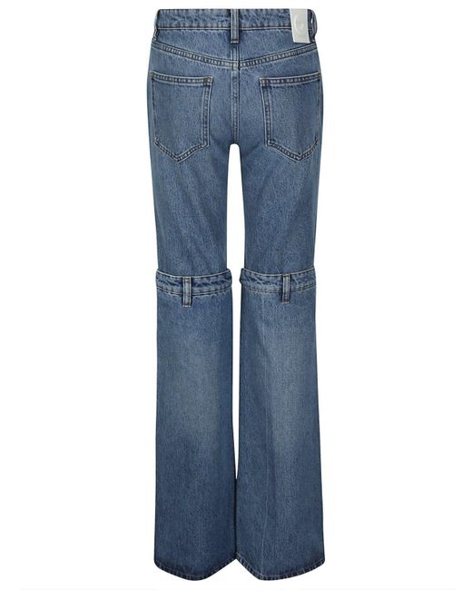 Coperni Blue Mid-rise Panelled Wide-leg Jeans