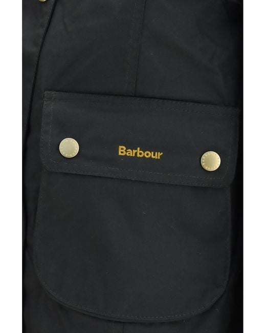 Barbour Black Beadnell Waxed Jacket Cotton Down