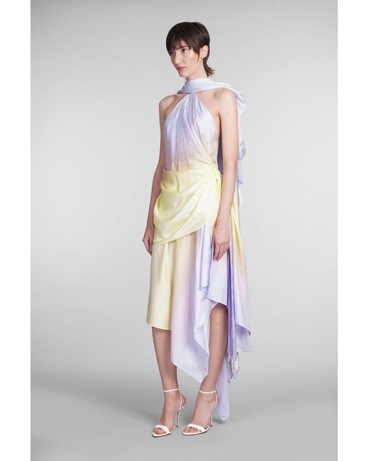 Zimmermann White Dress In Multicolor Silk