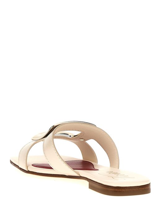 Roger Vivier Metallic New Metal Buckle Mule Sandals