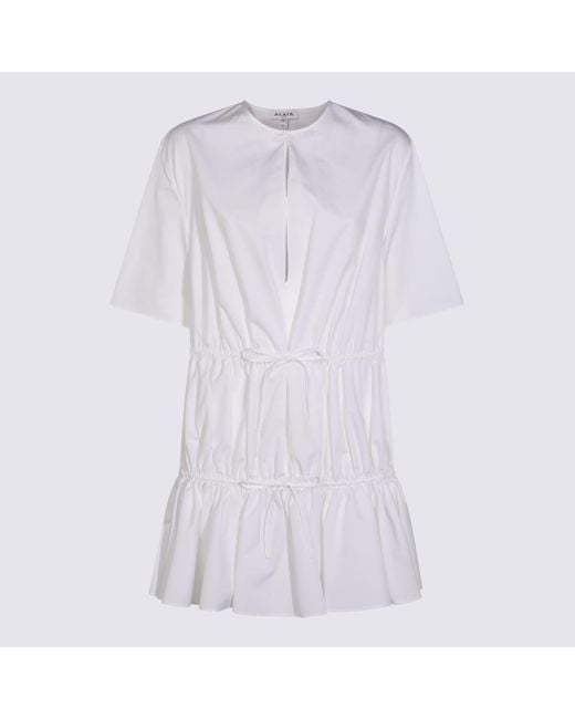 Alaïa White Cotton Mini Dress
