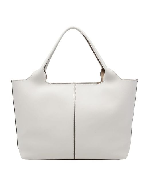 Tod's White Small-Medium Leather Shopping Bag