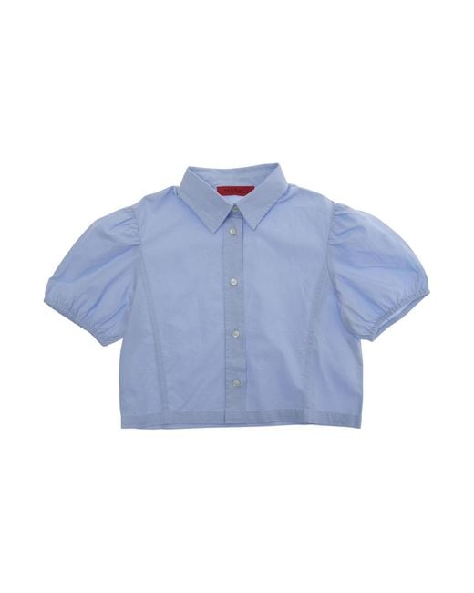 MAX&Co. Blue Shirt Cotton Blouses And