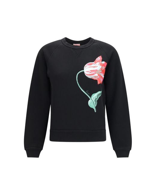 KENZO Black Cotton Sweatshirt Tulip Sweatshirts
