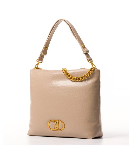 Liu Jo Brown Lapuffy Chain-Linked Shoulder Bag