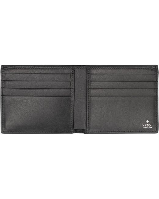 Gucci Gray Bi-Fold Wallet With Clip Calfskin & Cardholders for men