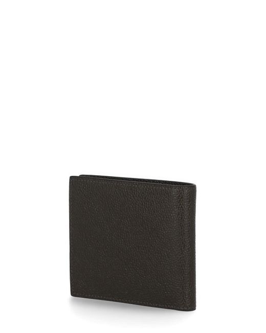 Thom Browne Black Pebbled Leather Wallet for men