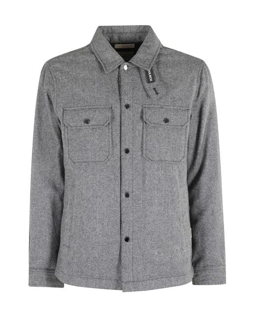 Woolrich Gray Wool Check Alaskan Shirt Jacket for men