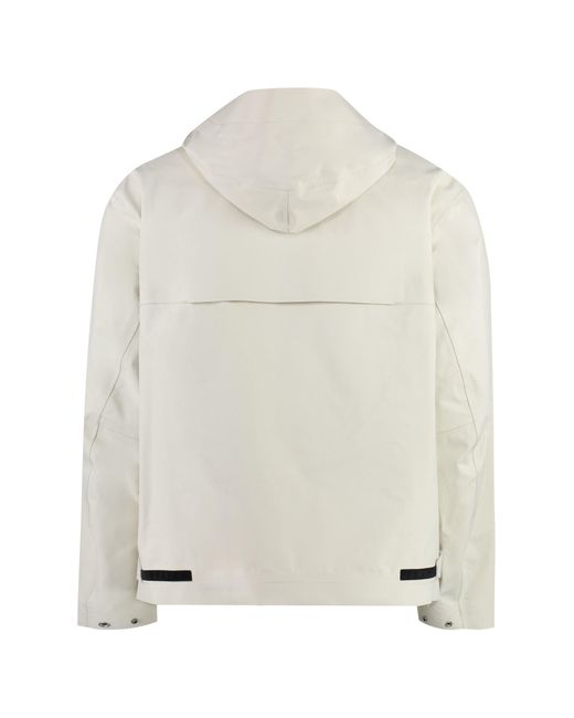 Stone Island White Technical Fabric Hooded Jacket for men