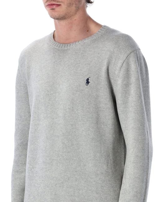Polo Ralph Lauren Gray Classic Cotton Pony Jumper for men