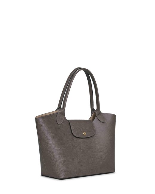 Longchamp Gray Shoulder Bag Épure Leather Calf
