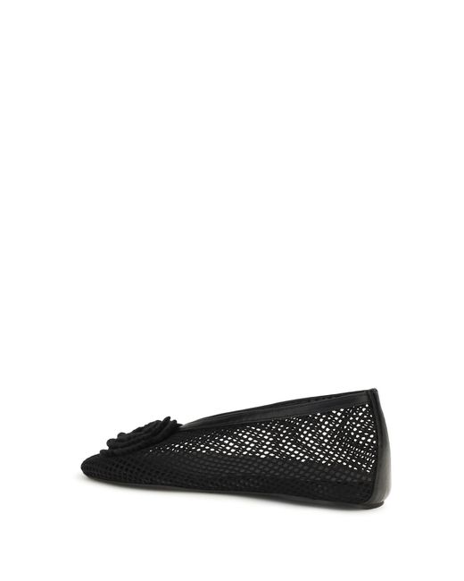Ganni Black Jenny Mesh Ballerinas