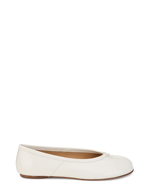 Maison Margiela White Ballerina Shoes Tabi Calfskin