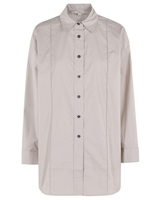 Remain Gray Oversize Pintuck Cotton Camicia