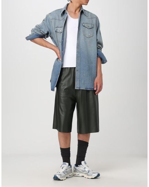 Acne Blue Karty Distressed Denim Overshirt for men