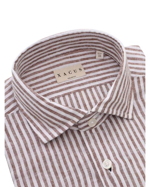 Xacus White Striped Shirt for men