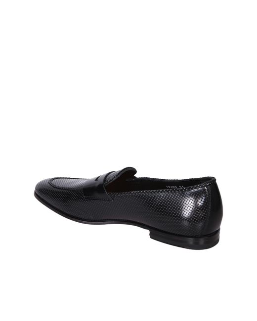 Santoni Black Loafers for men