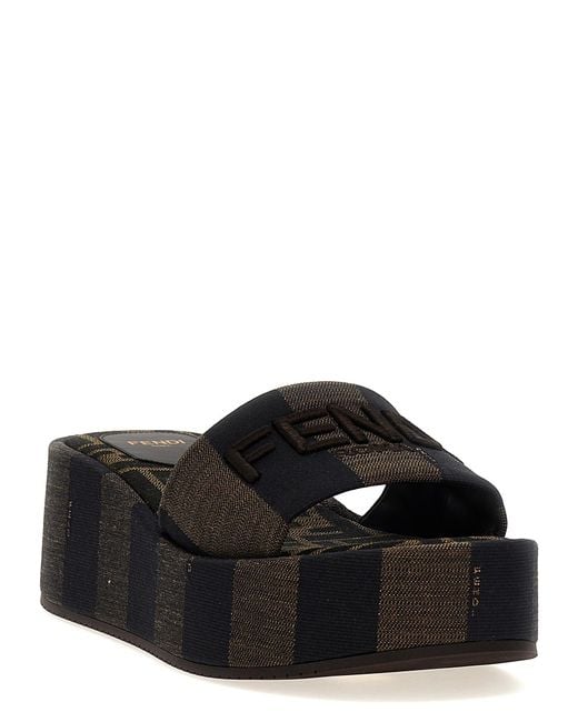 Fendi Black Sunshine Sandals