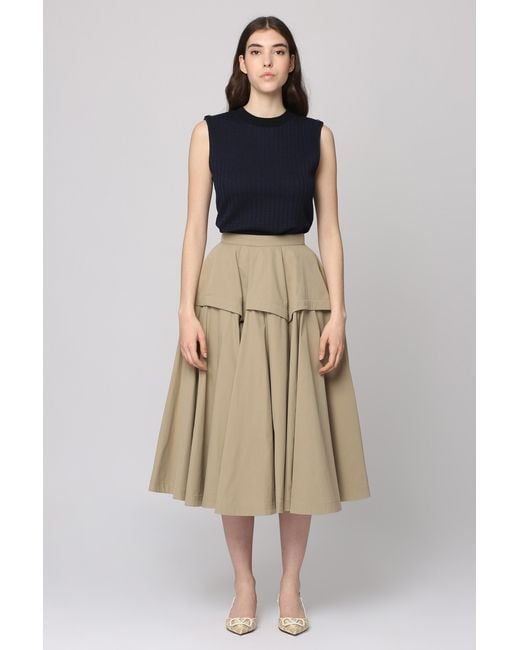 Bottega Veneta Natural A-Line Skirt Cotton