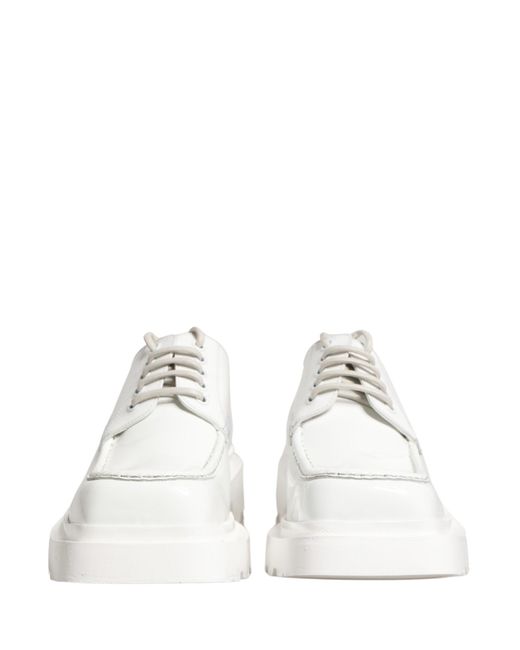 Dolce & Gabbana White Leather Chunky Sole Derby Shoes for men