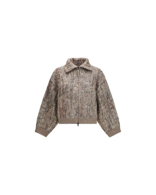 Brunello Cucinelli Brown Beige Mohair Cardigan