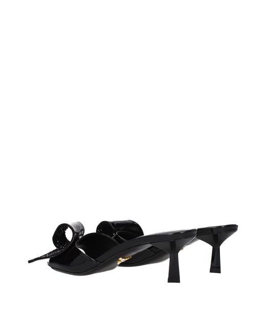 Prada Black Leather Sandals