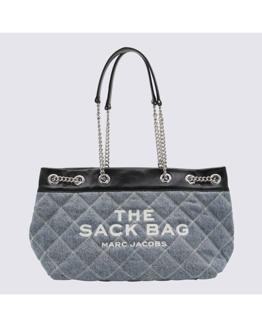 Marc Jacobs Metallic Denim Cotton The Chain Sack Shoulder Bag