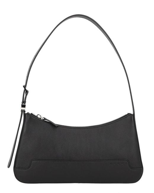 Marni Black Leather Shoulder Bag Calf