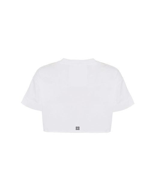 Givenchy White Cropped Logo T-Shirt